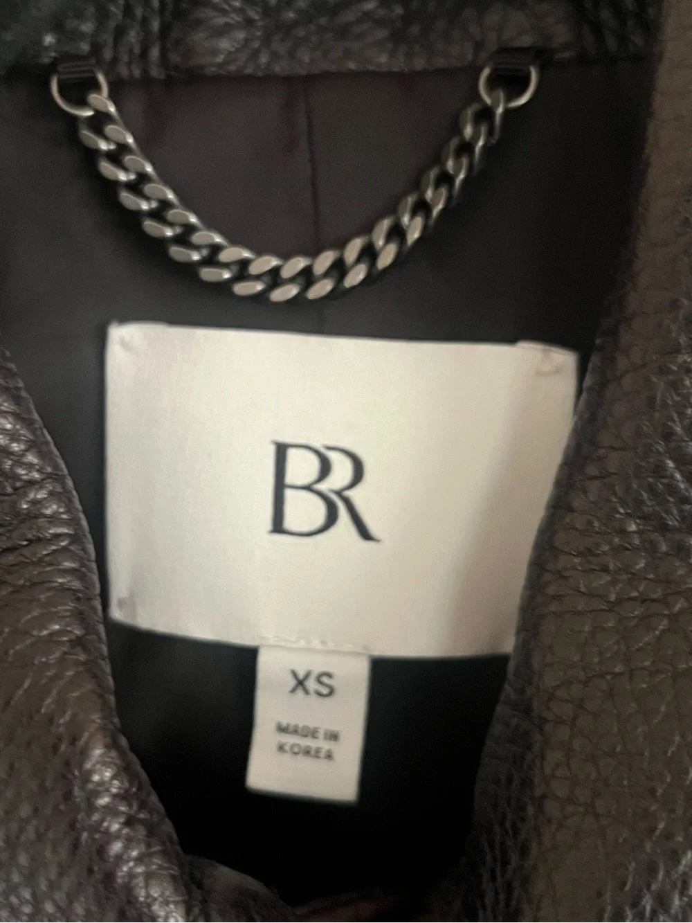 Banana Republic Black Distressed Oversized Leather Bomber Jacket XS